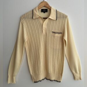 VINTAGE Sears The Men's Store Pullover Polo Sweater Lightweight Golf Casual